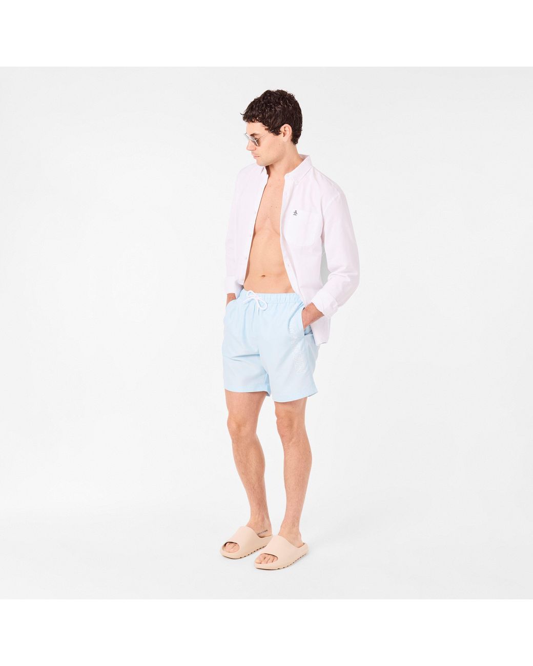 Original Penguin Blue Swim Shorts for men