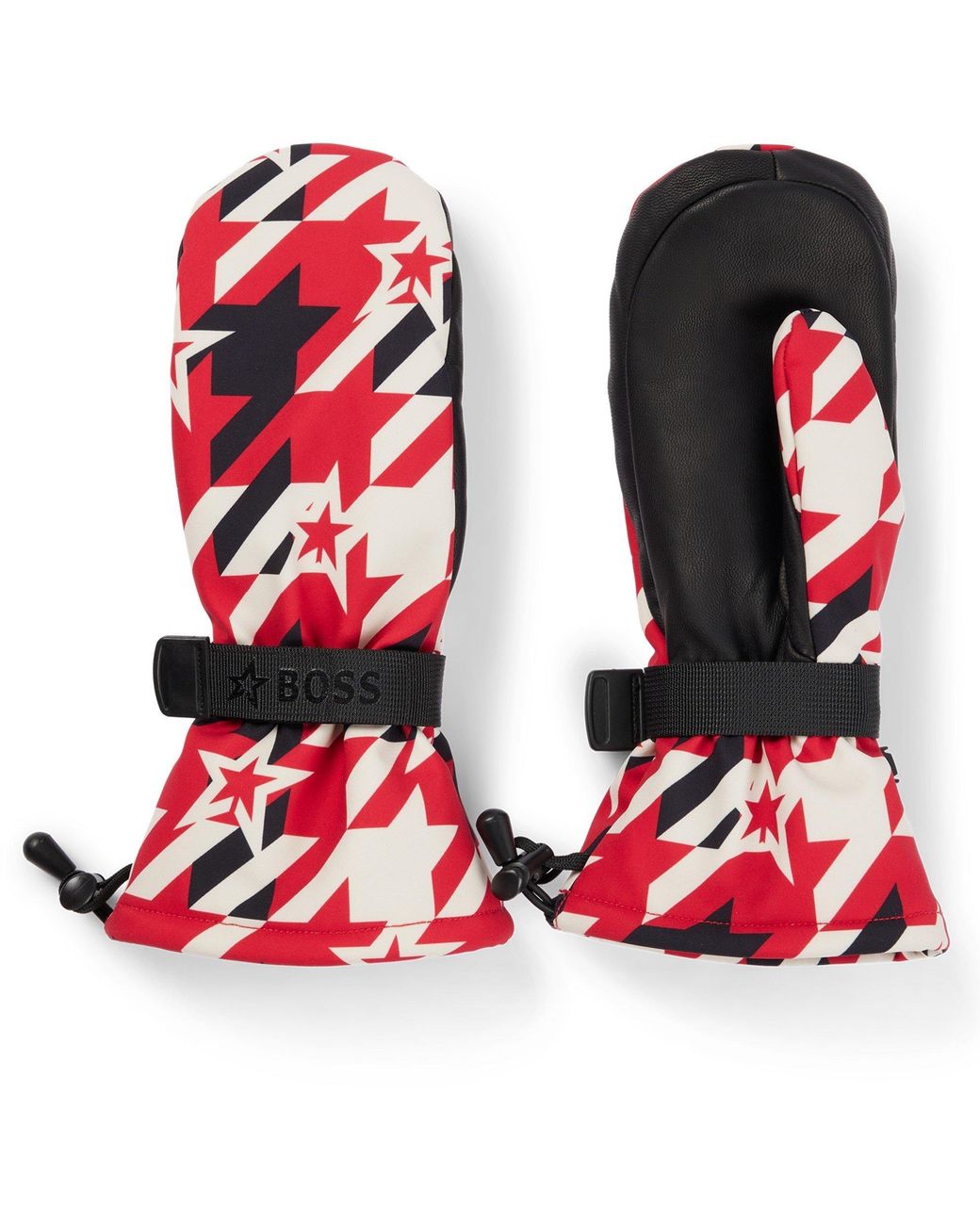 Boss Red Insulated Waterproof Ergonomic Ski Gloves for men