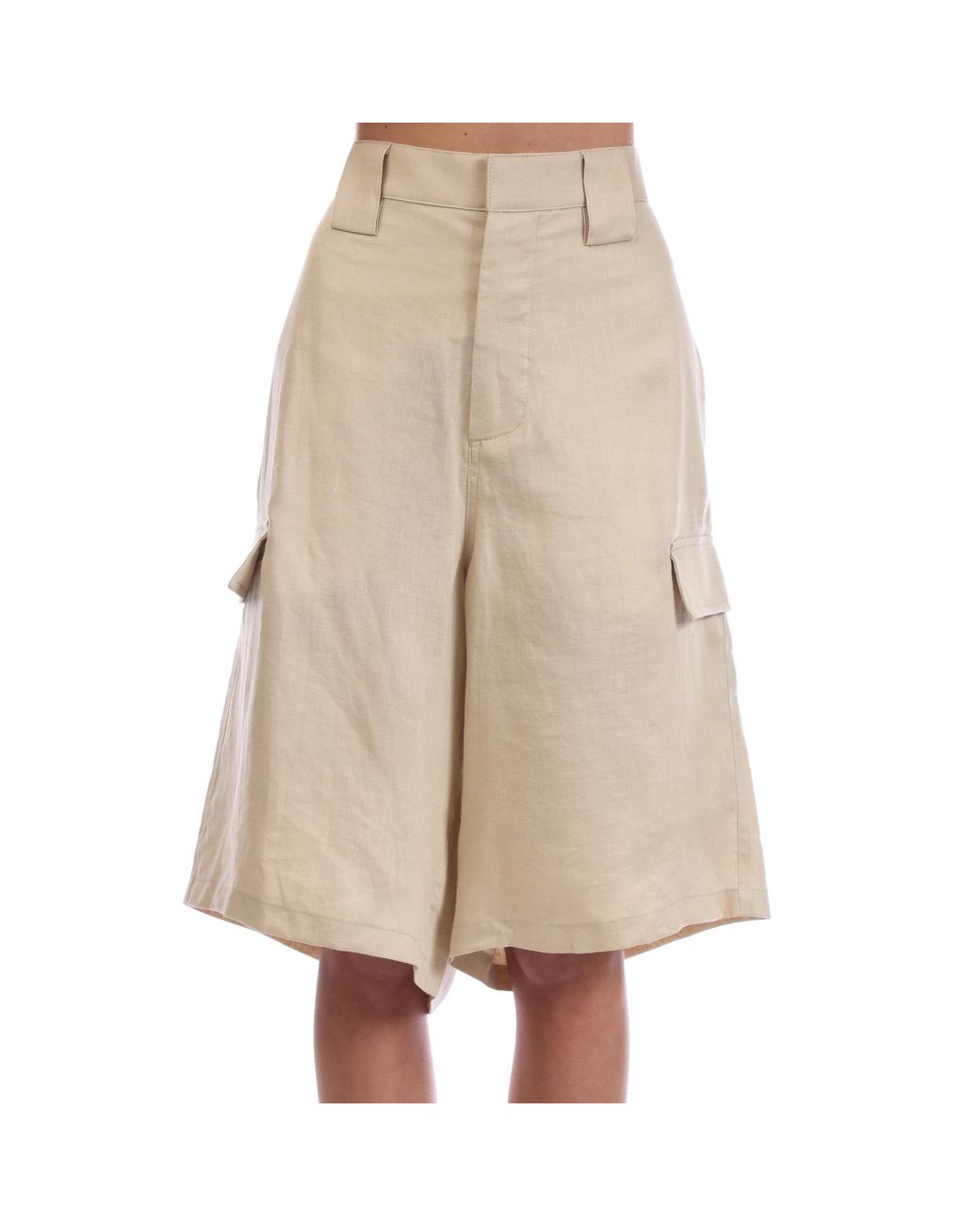 Off-White c/o Virgil Abloh Natural Linen Cargo Shorts for men