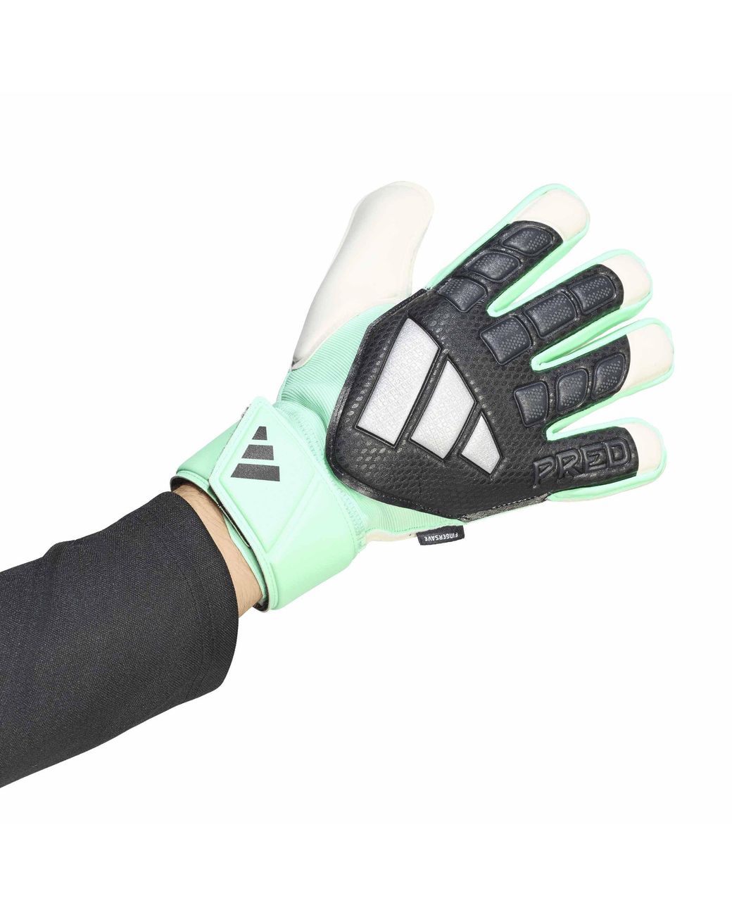 Adidas Green Predator Match Fingersave Goalkeeper Gloves Adults