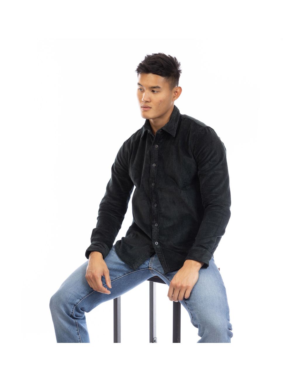 Peter Werth Black Crawford Long Sleeve Shirt for men