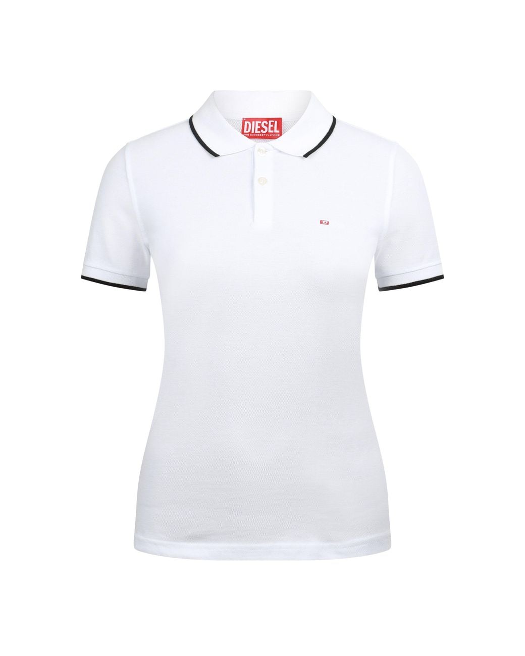 DIESEL White T Tendy Microdiv Short Sleeve Polo Shirt for men