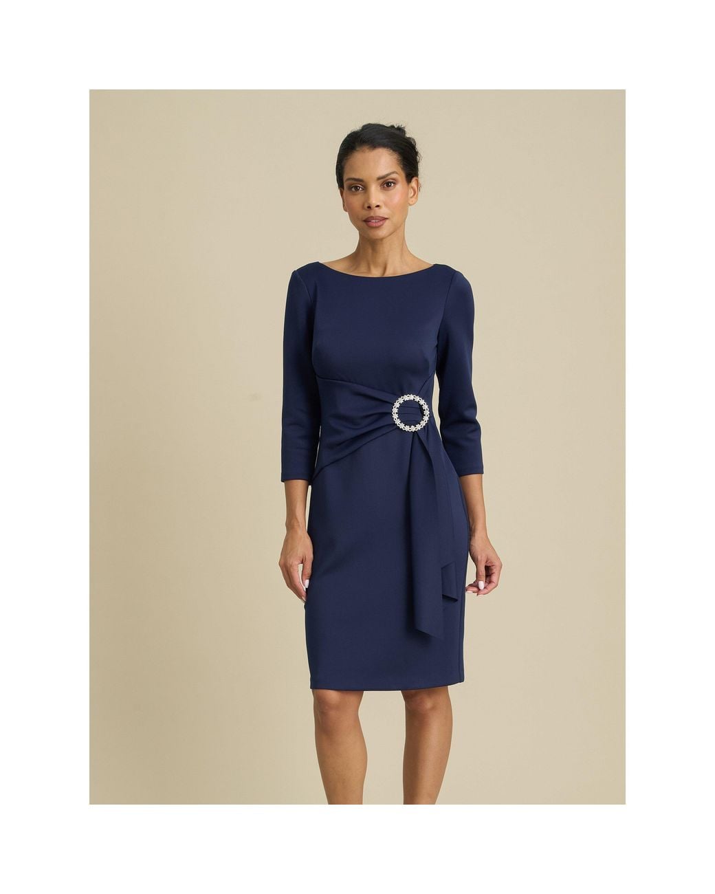 Gina Bacconi Blue Robi Embellished Waist Dress