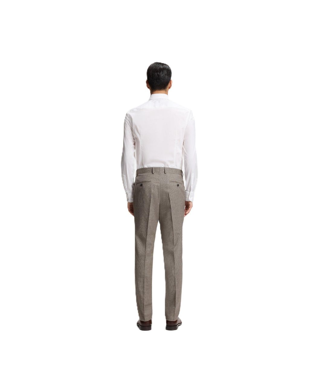 Boss Gray H Genius Dtl Straight Leg Trousers for men