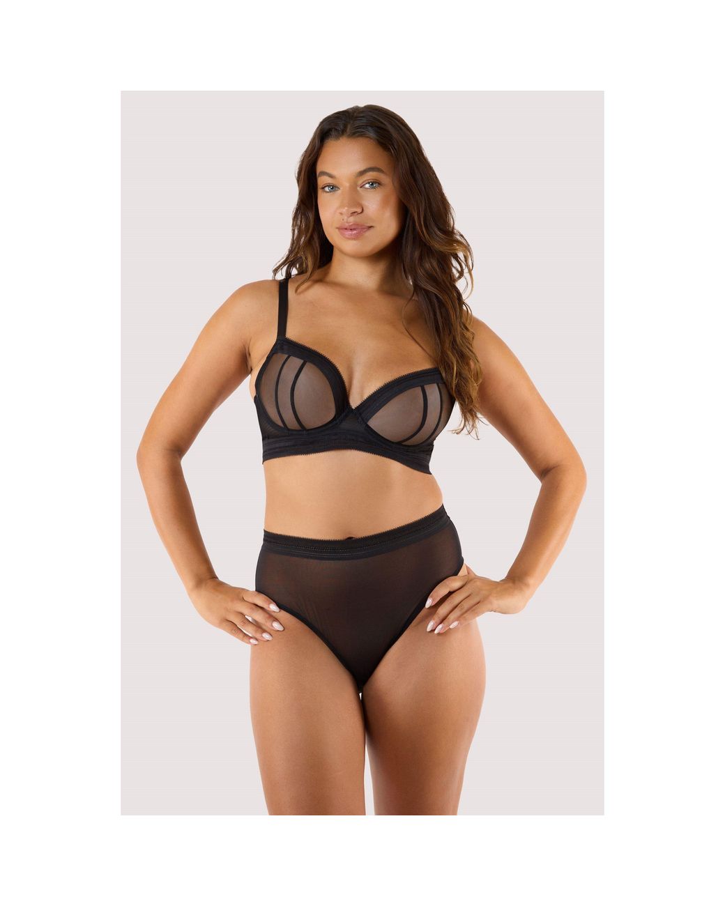 Playful Promises Black Icon Sheer Plunge Bra