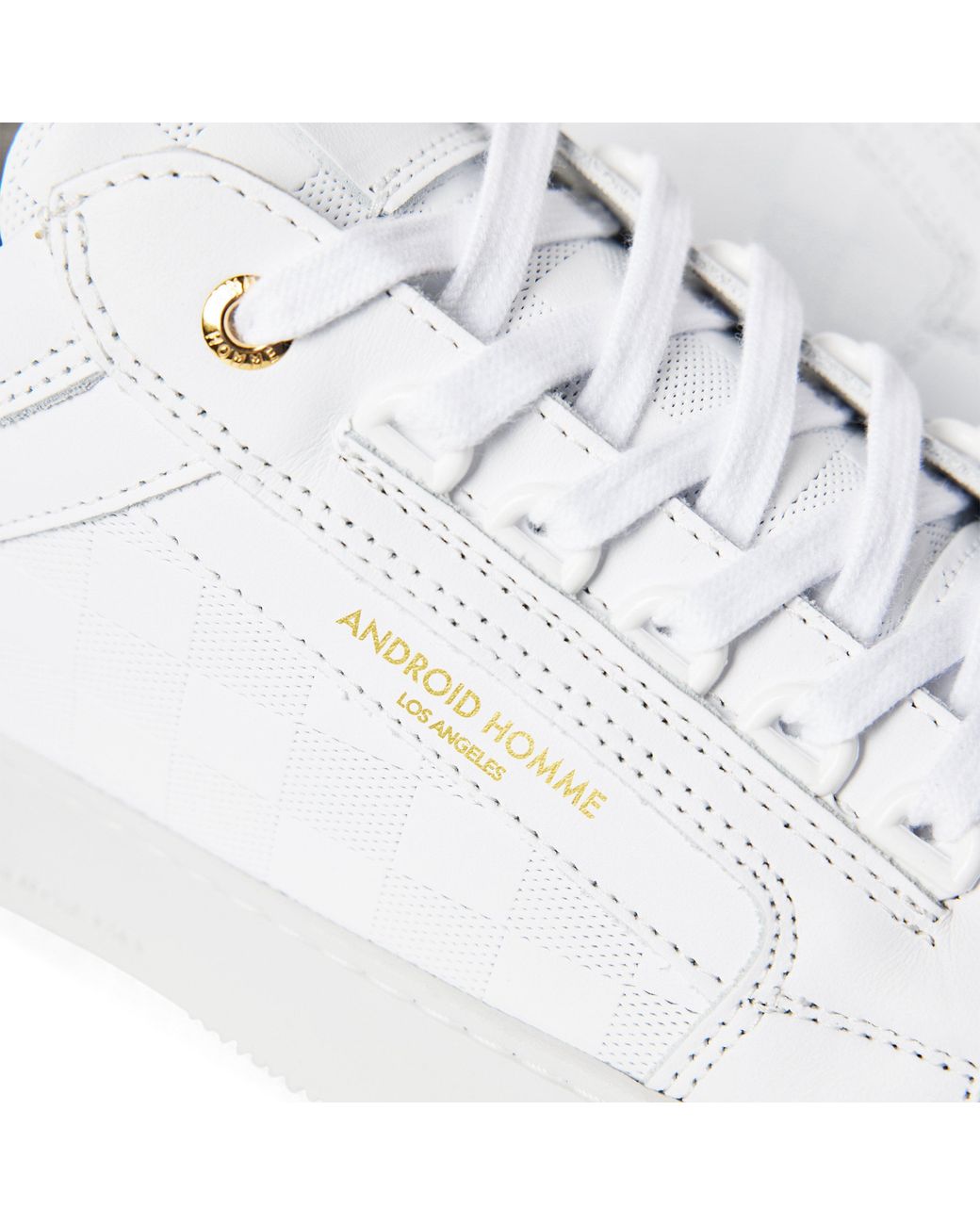 Android Homme White Venice Leather Low-Top Trainers for men