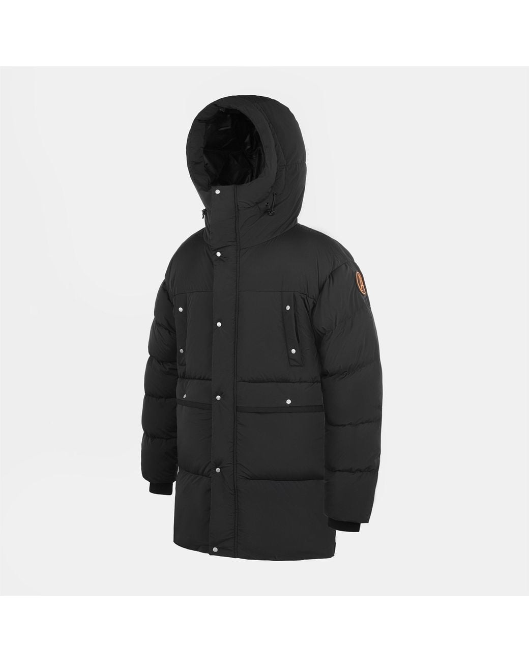 ARCTIC ARMY Black Orca Down Long Puffer Jacket for men
