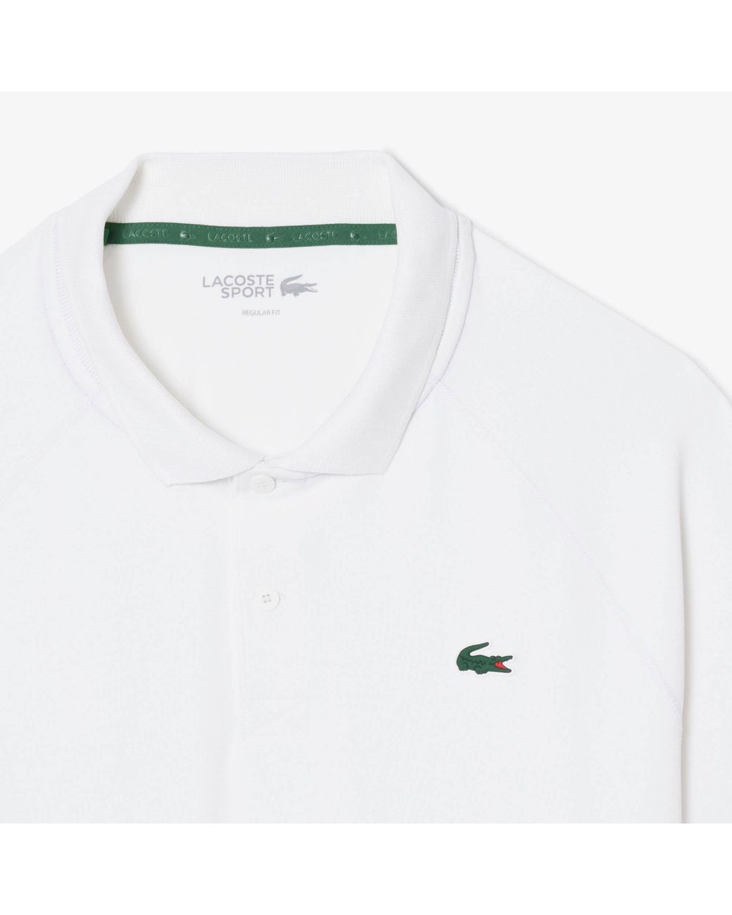 Lacoste White Short Sleeve Performance Polo Shirt for men
