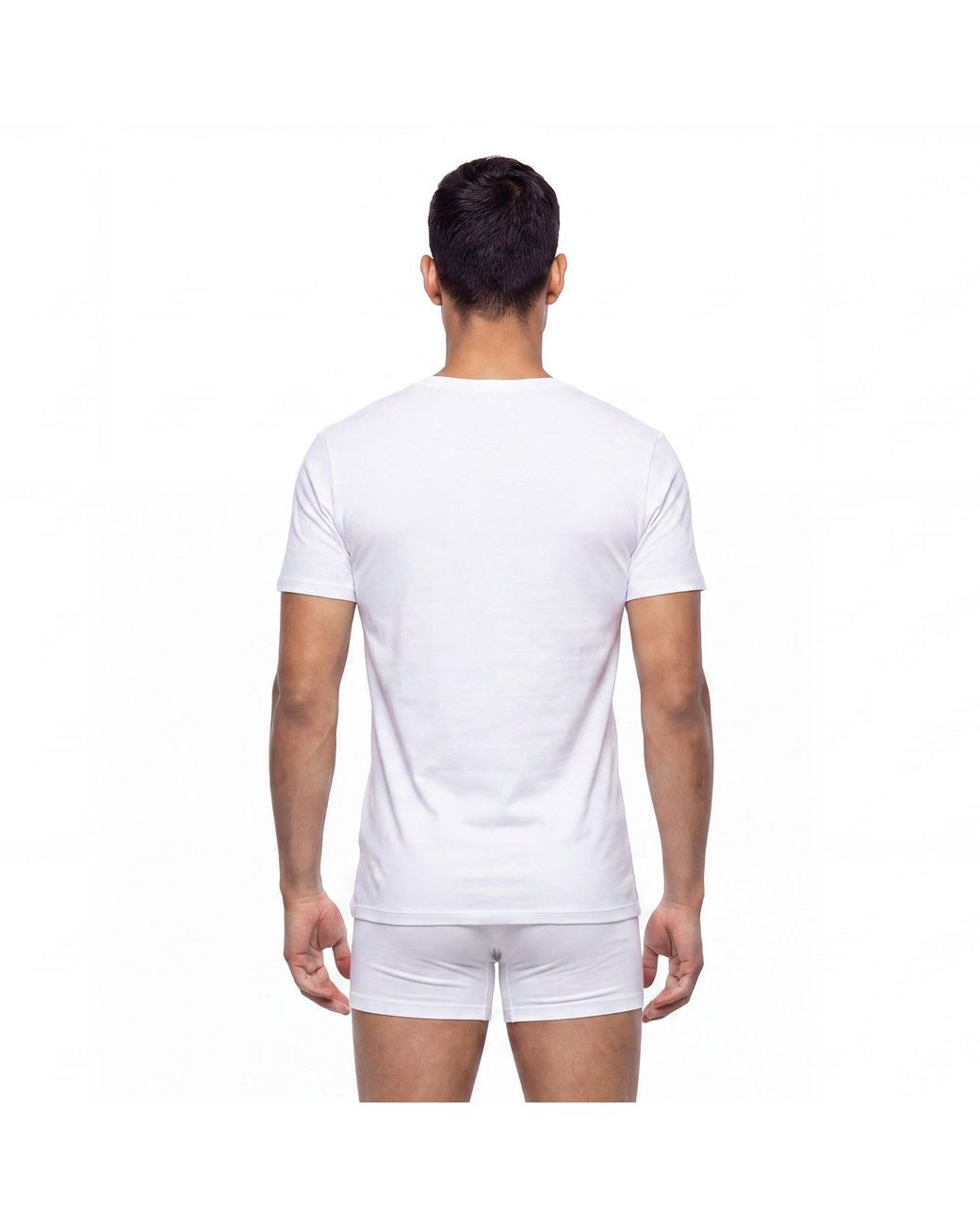 L/AB Off White White Classic Crew Cotton Short-Sleeve T-Shirt for men