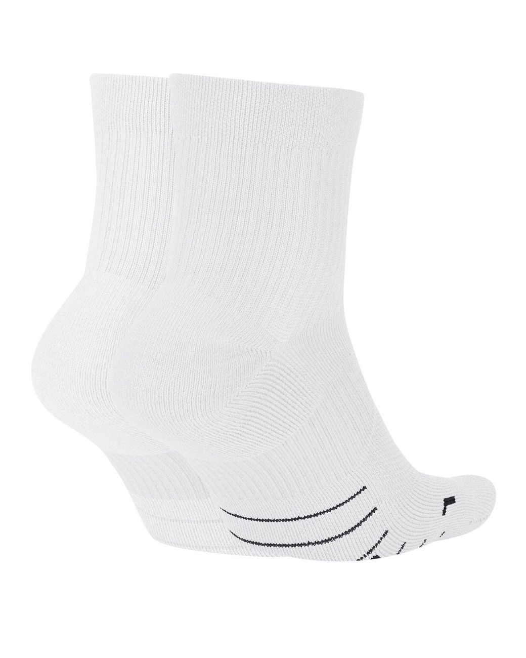 Nike White Ankle 2 Pack Running Socks
