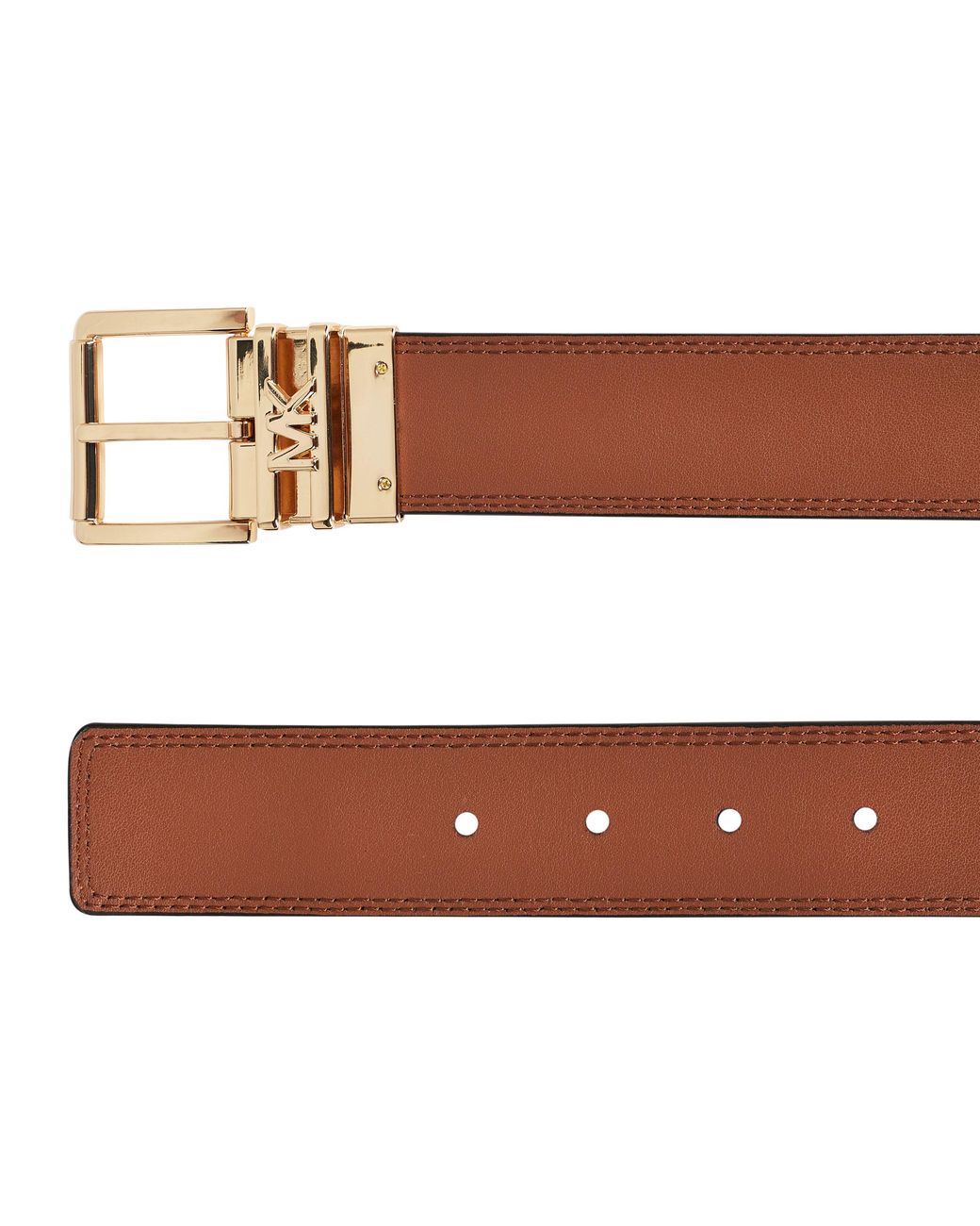 MICHAEL Michael Kors Brown Signature Logo Monogram Leather Belt