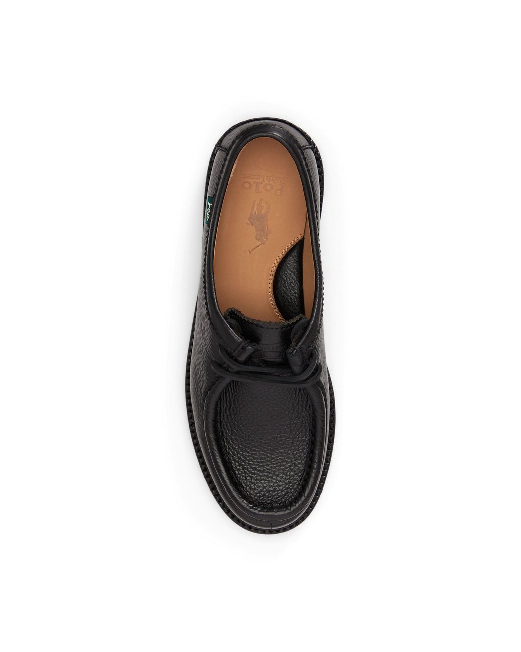Polo Ralph Lauren Black Jett Apron Leather Moc-Toe Shoes for men
