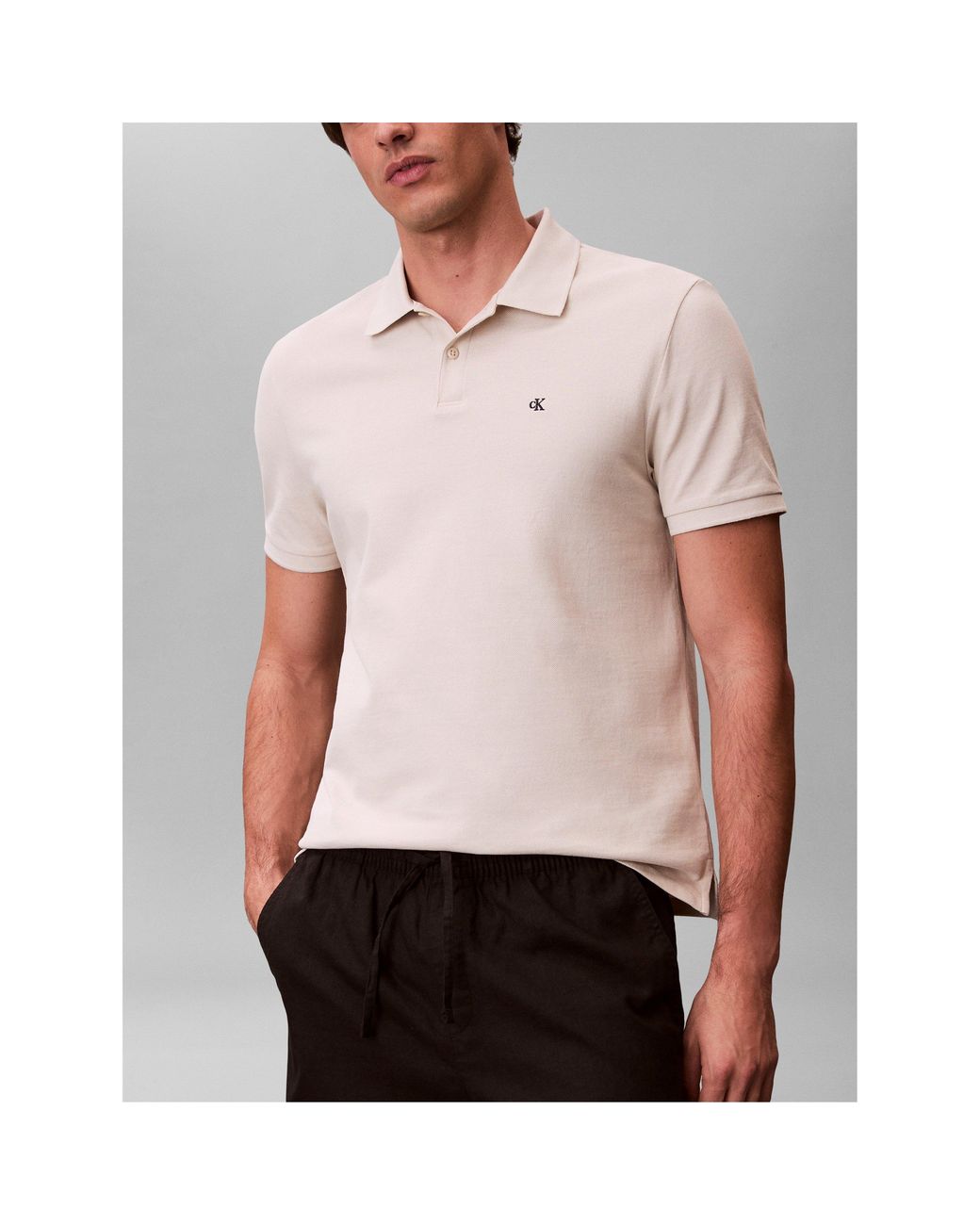 Calvin Klein Natural Ckj Pique Short-Sleeve Polo Shirt for men