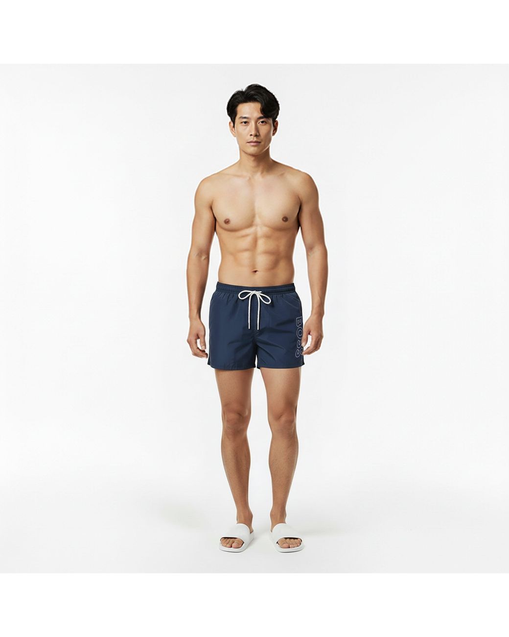 Boss Blue Swim Shorts With Logo Detail (Stormfish) for men