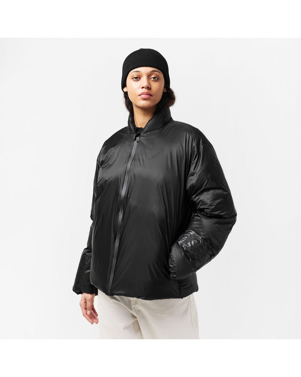 Rains Black Kevo Medium Puffer Jacket