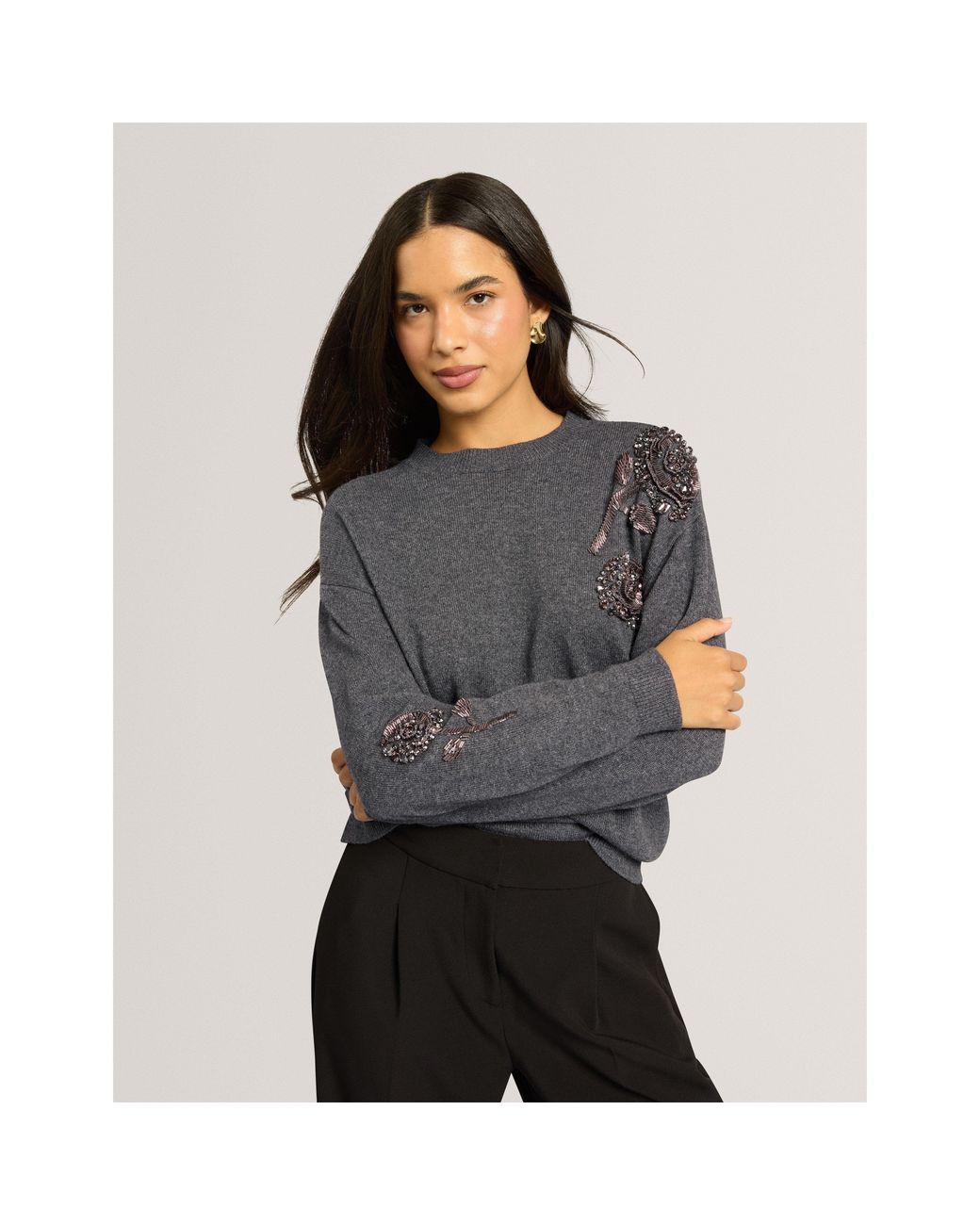 Ted Baker Gray Ted Wool Blend Jumpe Ld64