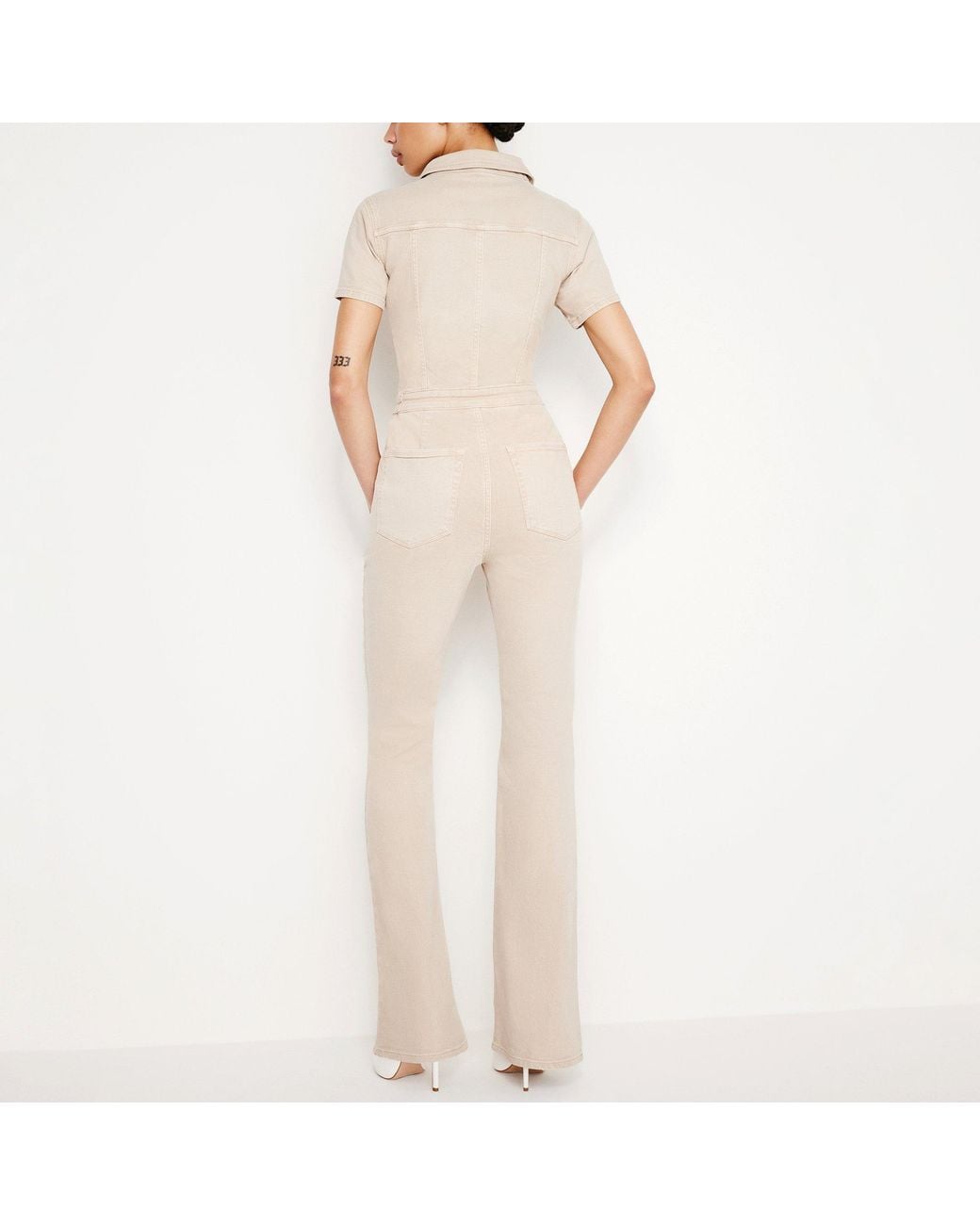 GOOD AMERICAN Natural Bootcut Jumpsuit