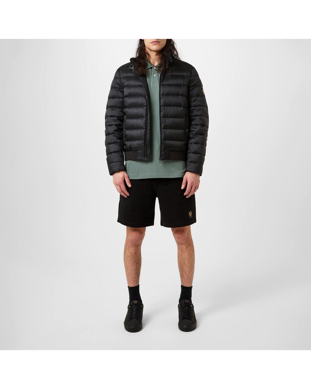 Belstaff Black Circuit Water Resistant Duck Down Short Puffer Jacket for men
