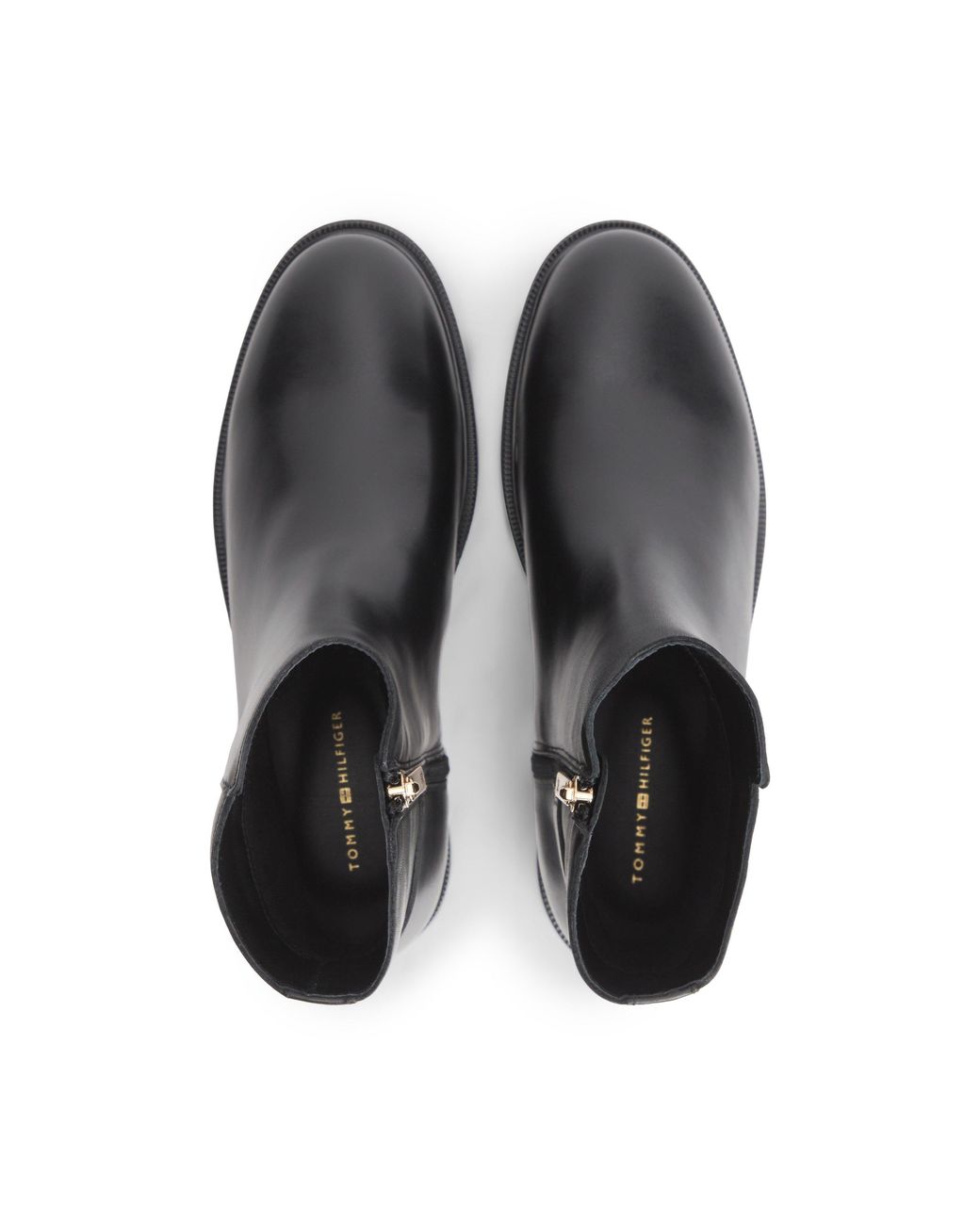 Tommy Hilfiger Black Buckle Leather Heeled Ankle Boots