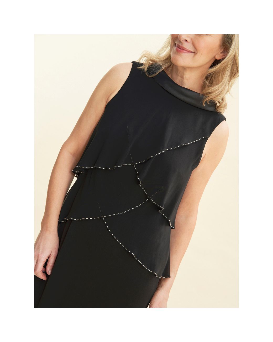 Gina Bacconi Black Gerry Sleeveless Jersey Cocktail Dress