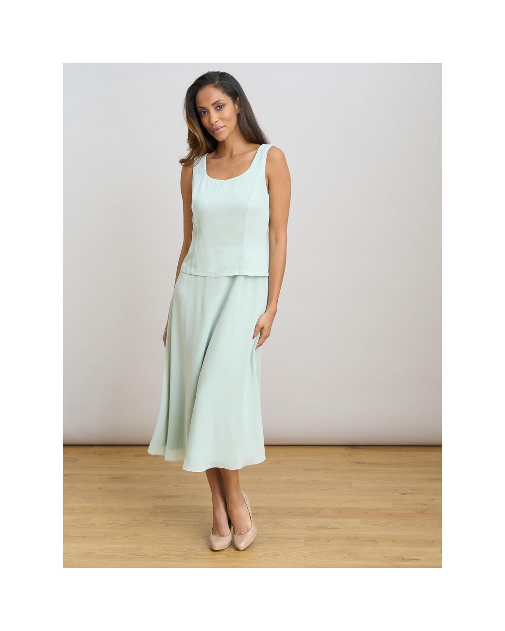 Gina Bacconi Green Page Fancy Jacket & Chiffon Dress