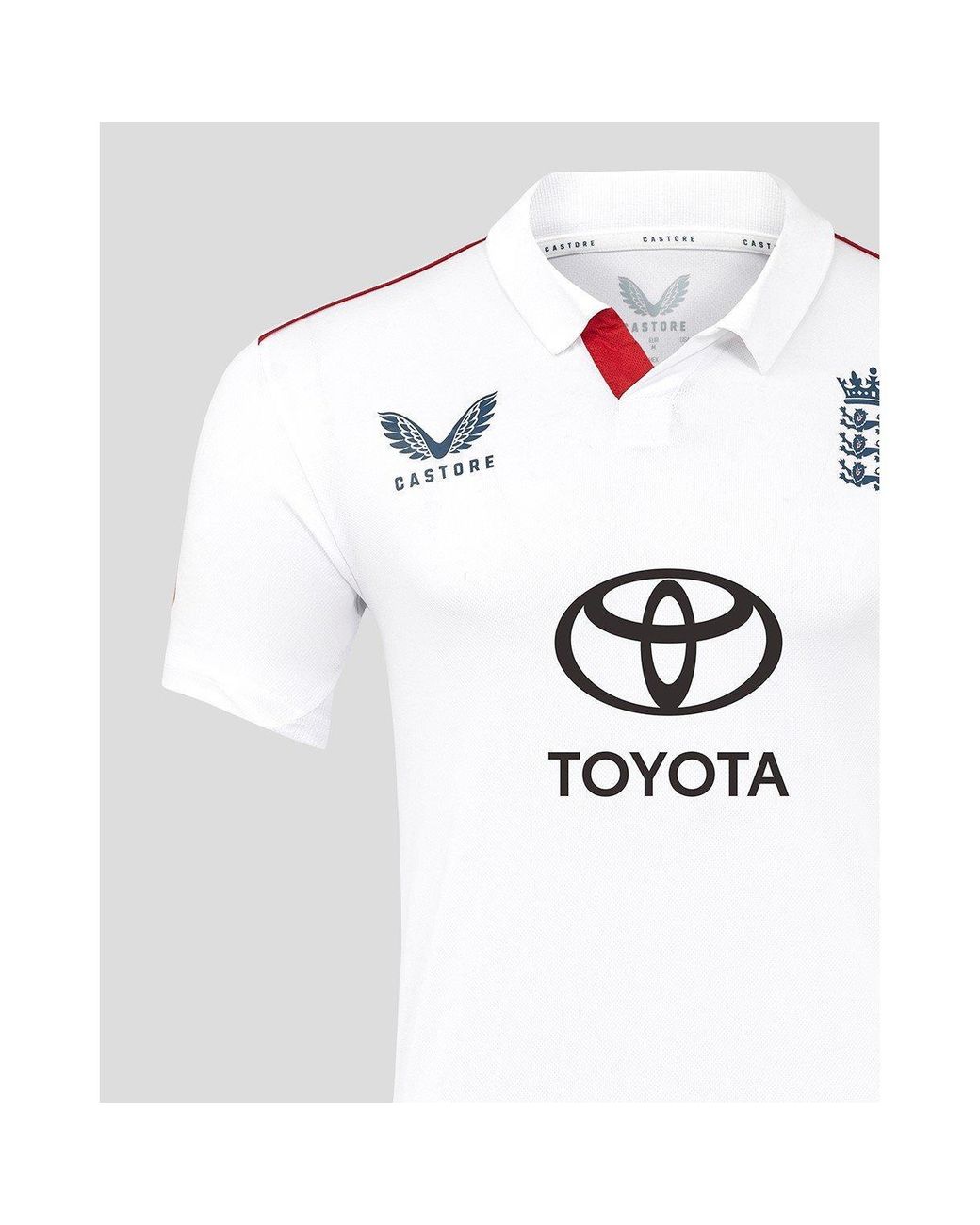 Castore White 26/27 England Cricket Test Shirt for men