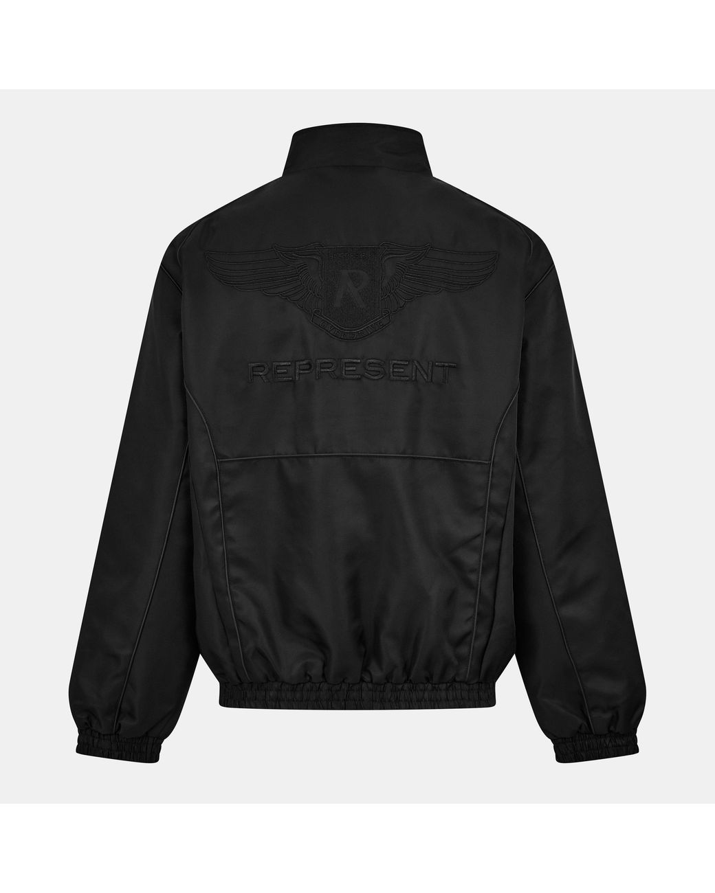 Represent Black 'S Ribbed Collar Bomber Jacket for men