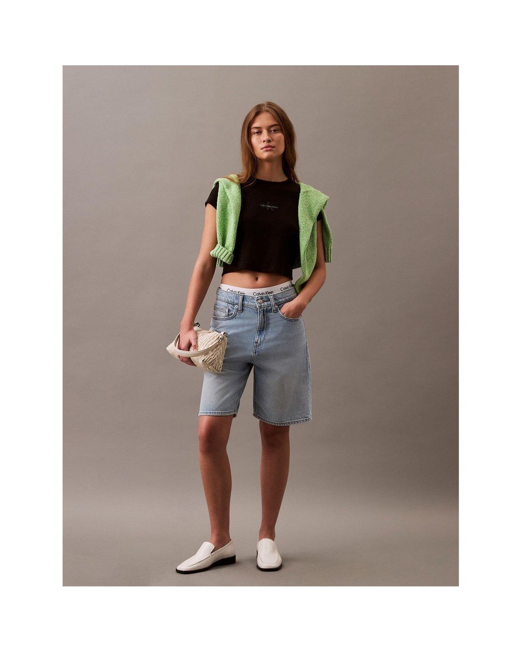 Calvin Klein Black Ckj Mono Baby T Crop Top