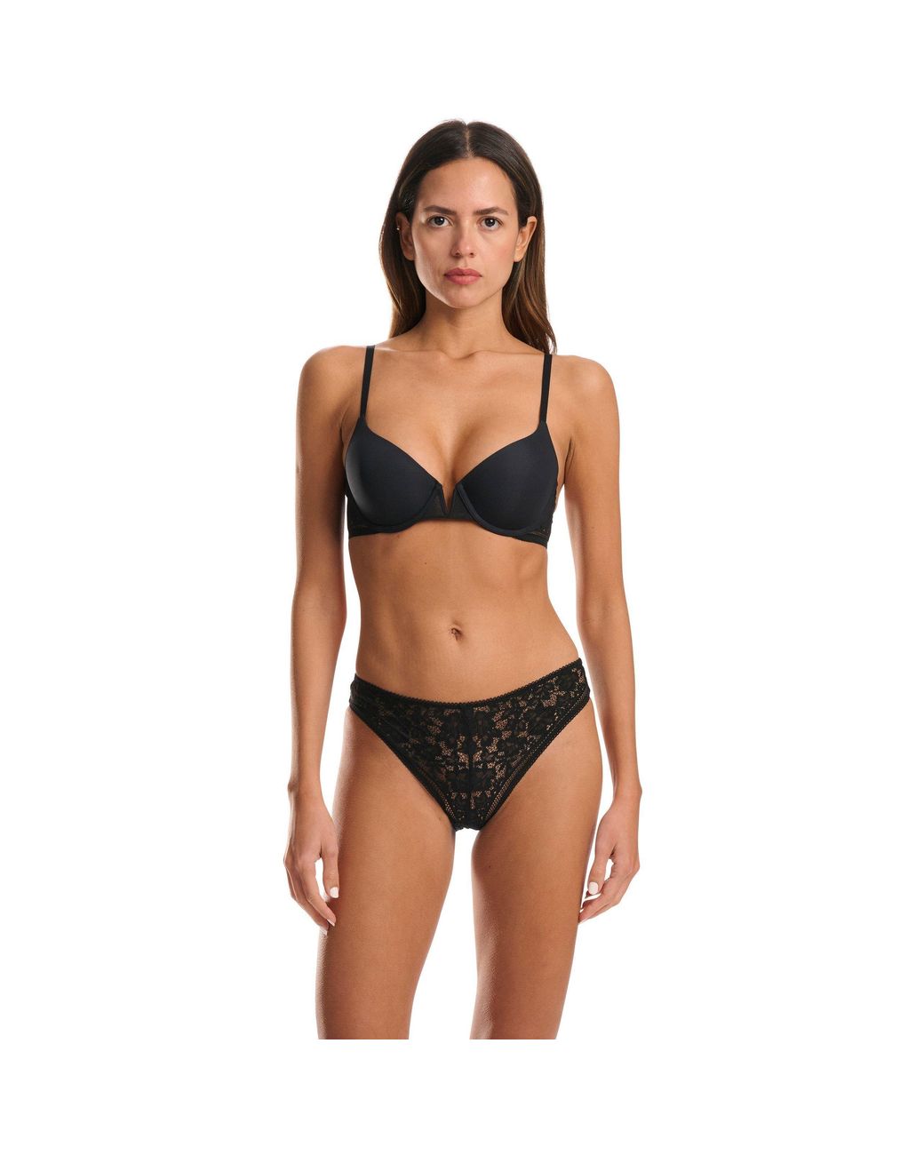 Wolford Black Straight Laced Bikini Brief