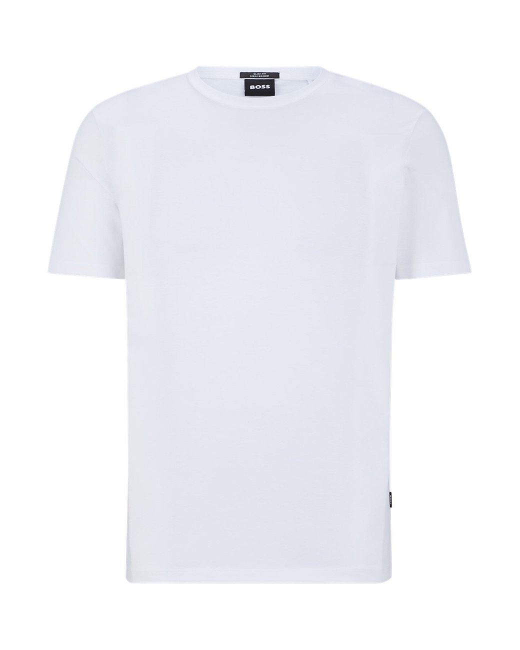 Boss White Tessler 150 Cotton Short Sleeve Slim Fit T-Shirt for men
