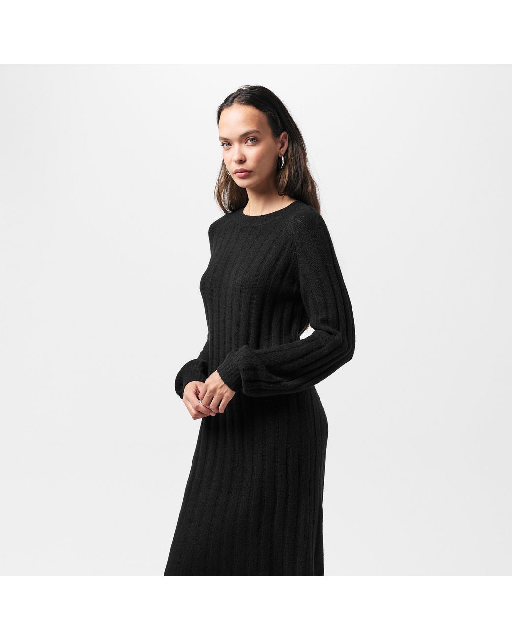 Pieces Black Knit Mini Dress