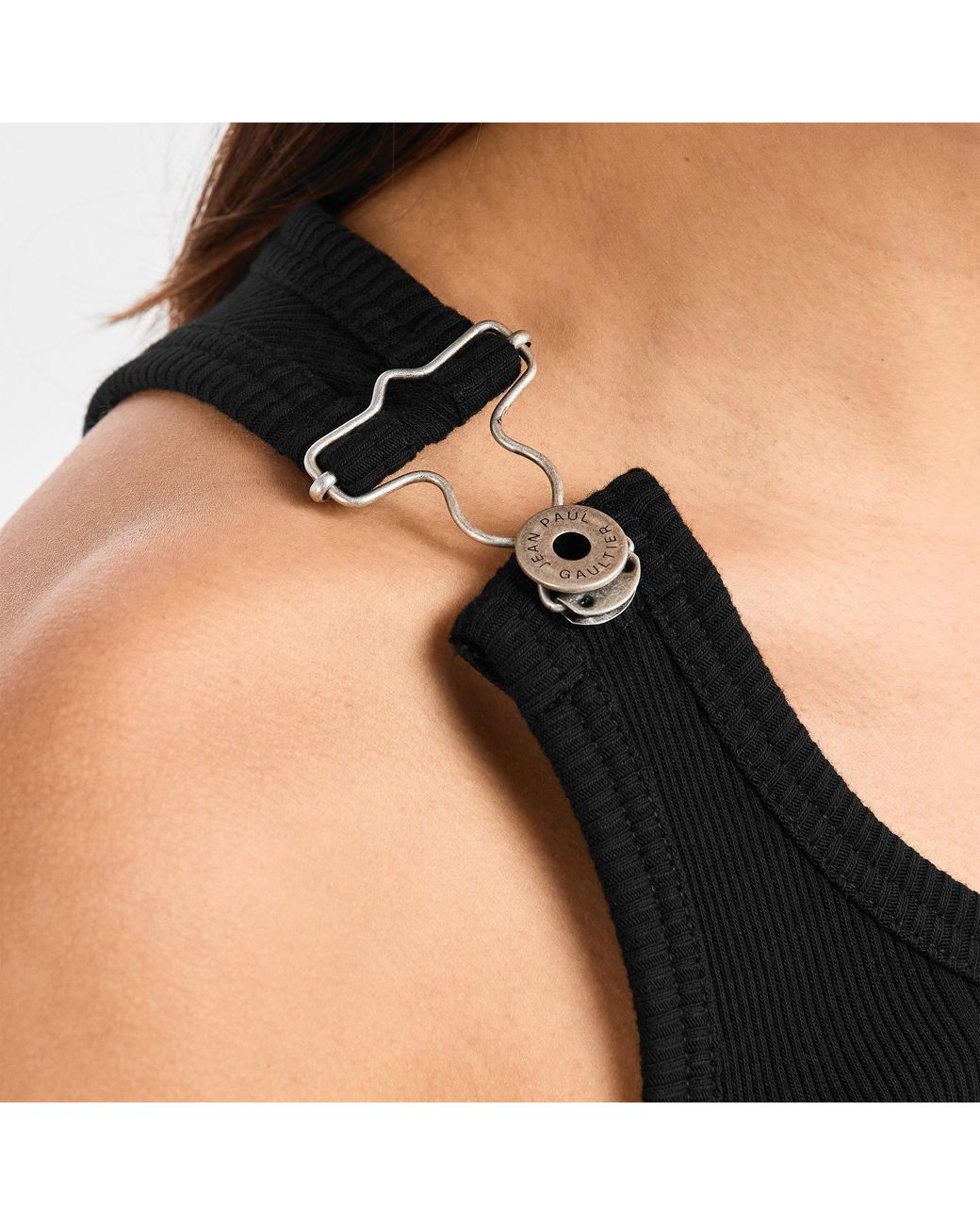 Jean Paul Gaultier Black Rib Tank Vest