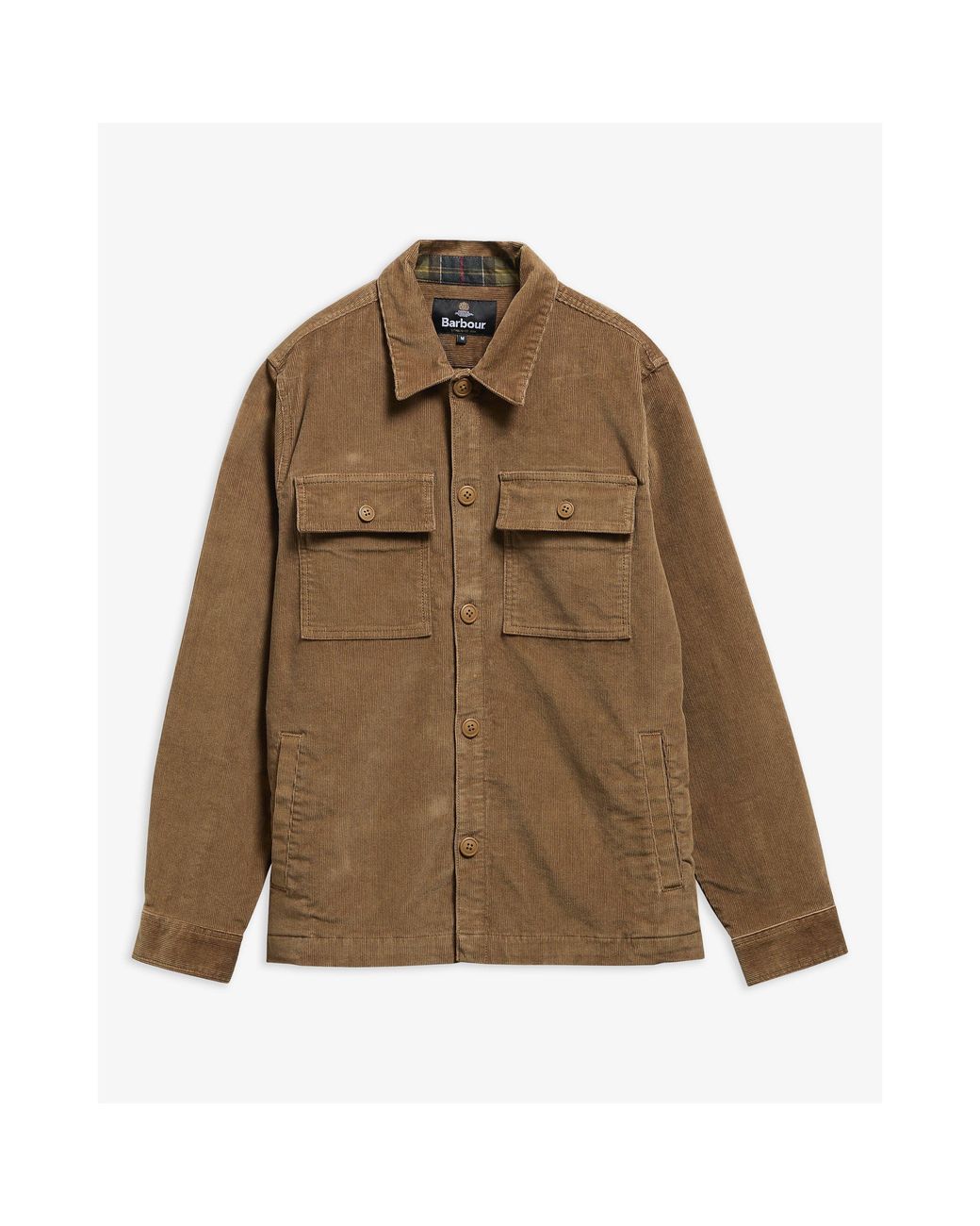 Barbour Brown Cord Cotton Long Sleeve Overshirt for men