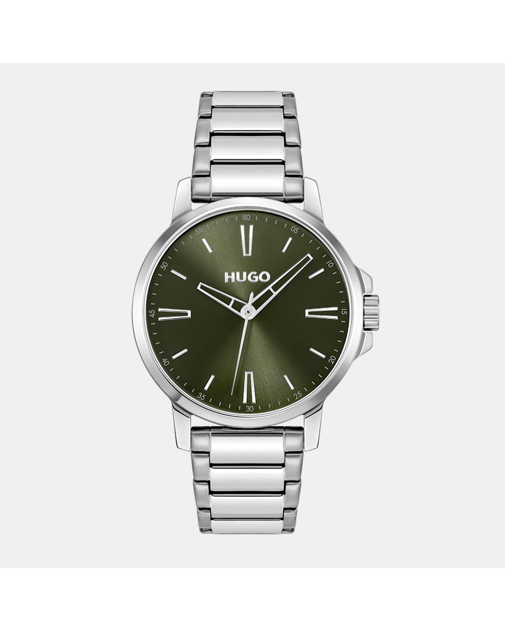 HUGO Metallic Gents #Smooth Stainless Steel Bracelet Watch for men