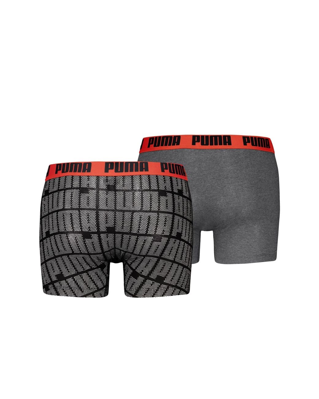 PUMA Gray Logo Print Cotton Boxers 2 Pack for men