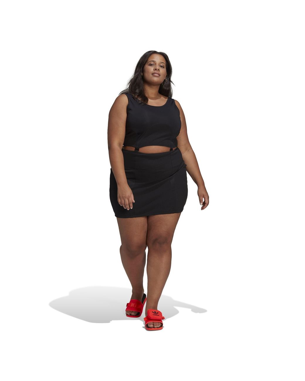 Adidas Originals Black Rib Cut Out Dress