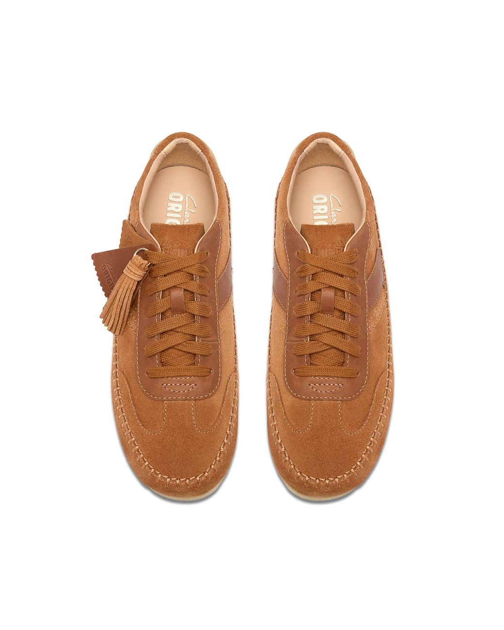 Clarks Brown Tor Low Suede Low-Top Trainers