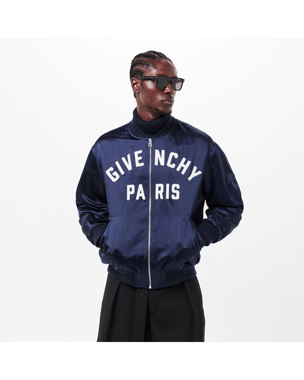 Givenchy Blue Structured Fit Bomber Jacket for men