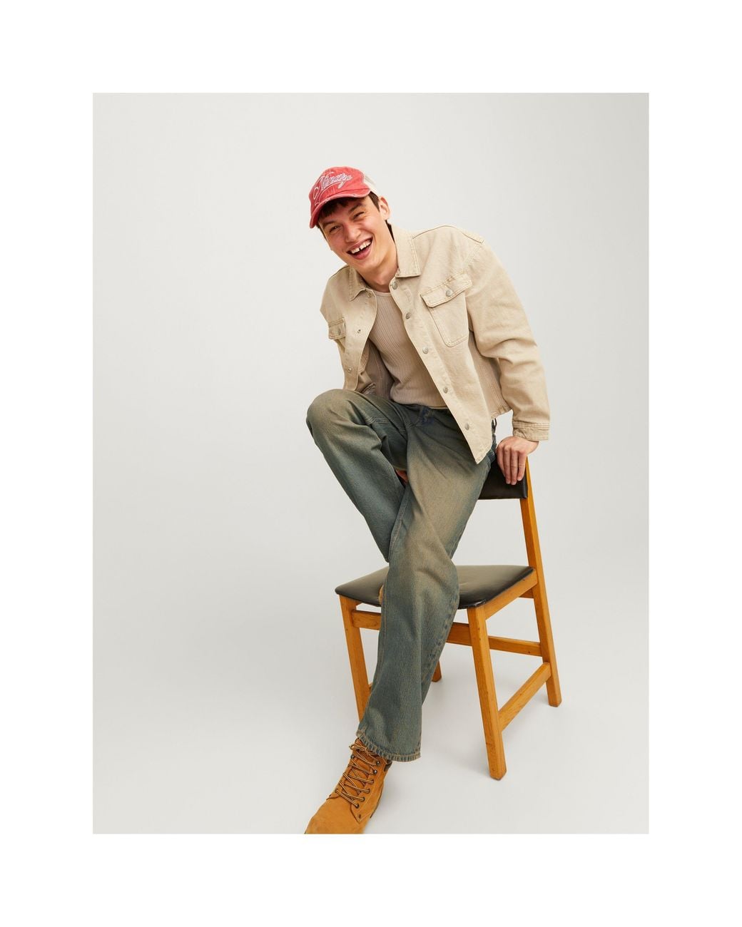 Jack & Jones Green Alex Straight Leg Jeans for men