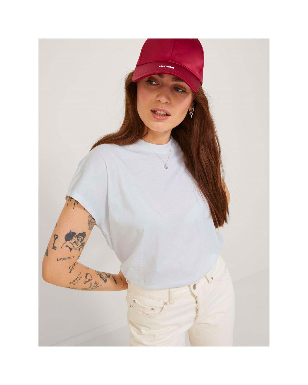JJXX White Jack Astrid Boxy Sleeveless T-Shirt Ladies