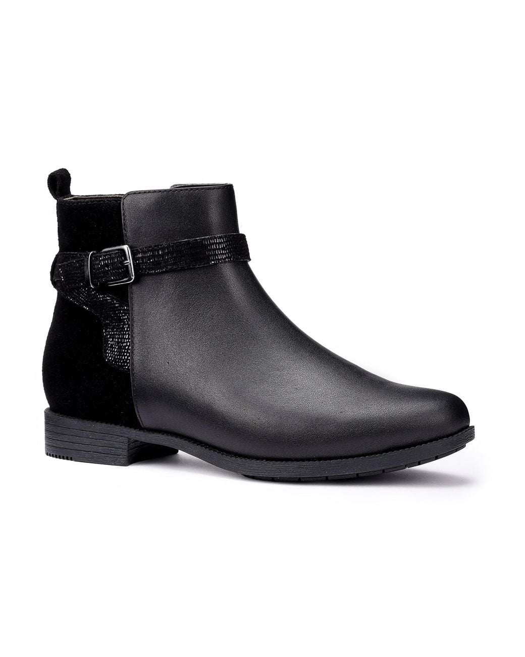 Hotter Black Haydock Ankle Boots Wide Fit