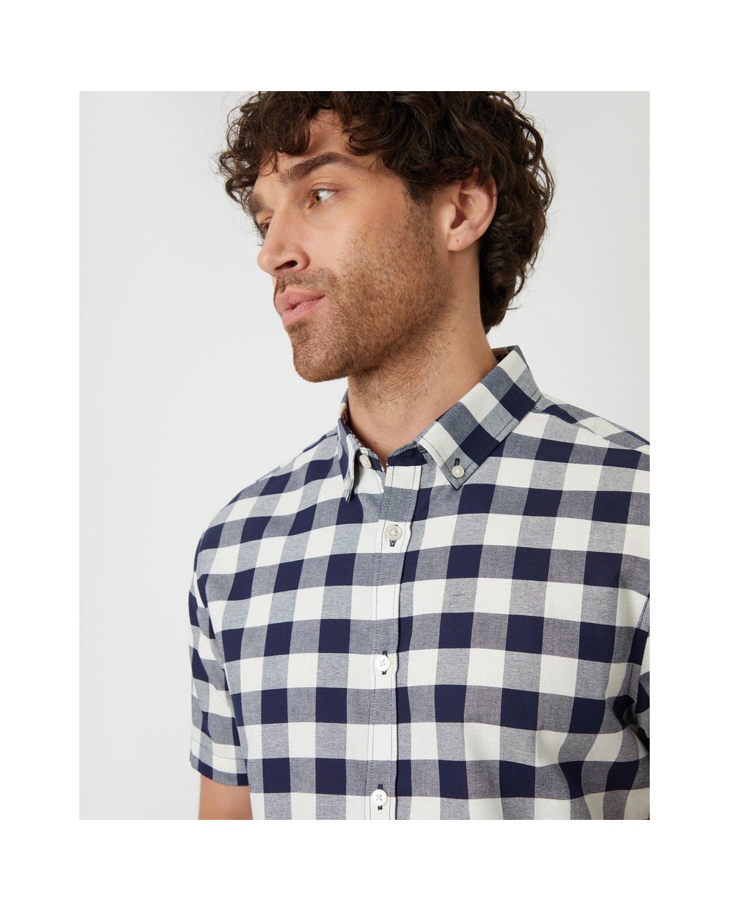 Threadbare Blue Marc Short-Sleeve Dress Shirt for men