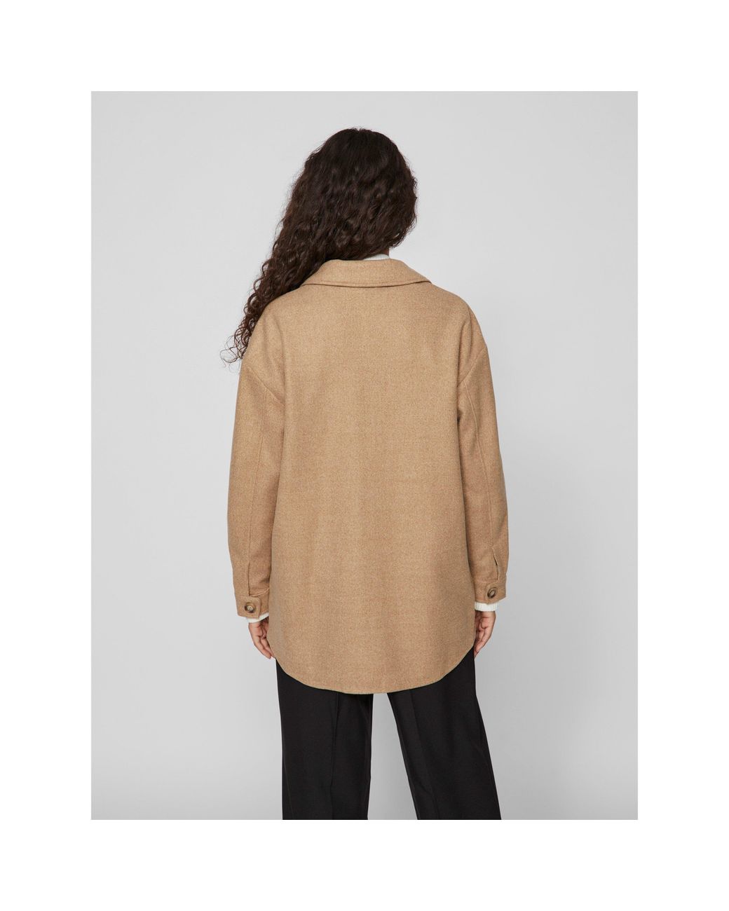 Vila Natural Long Sleeve Shirt Jacket