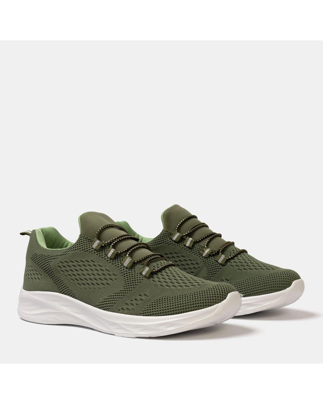 Donnay Green Knit Runner Slip On Trainers