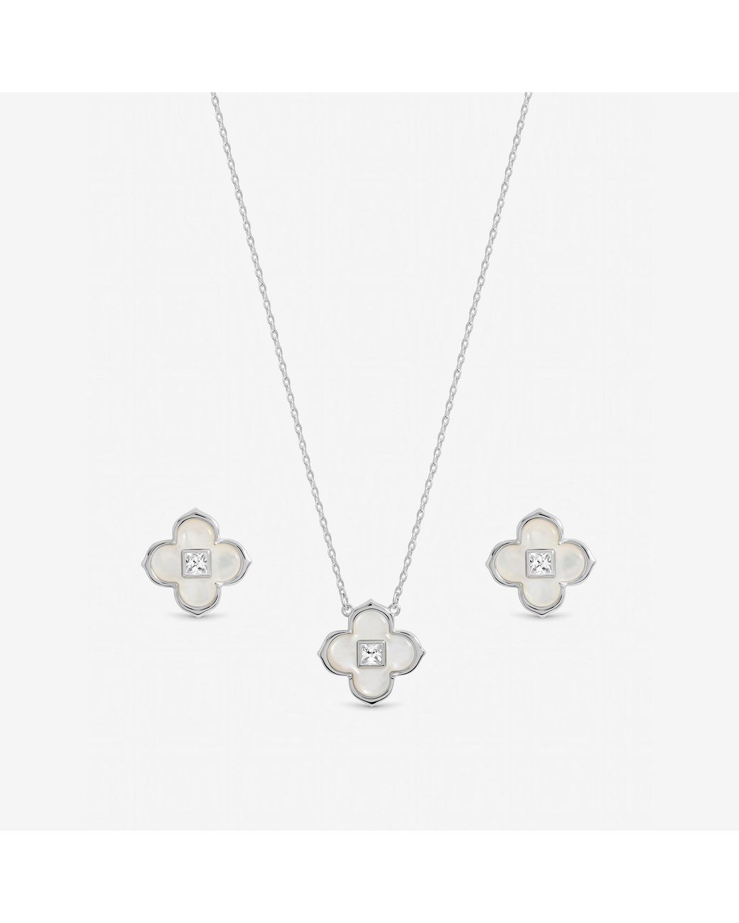 Inicio Blue Mother Of Pearl Clover Set