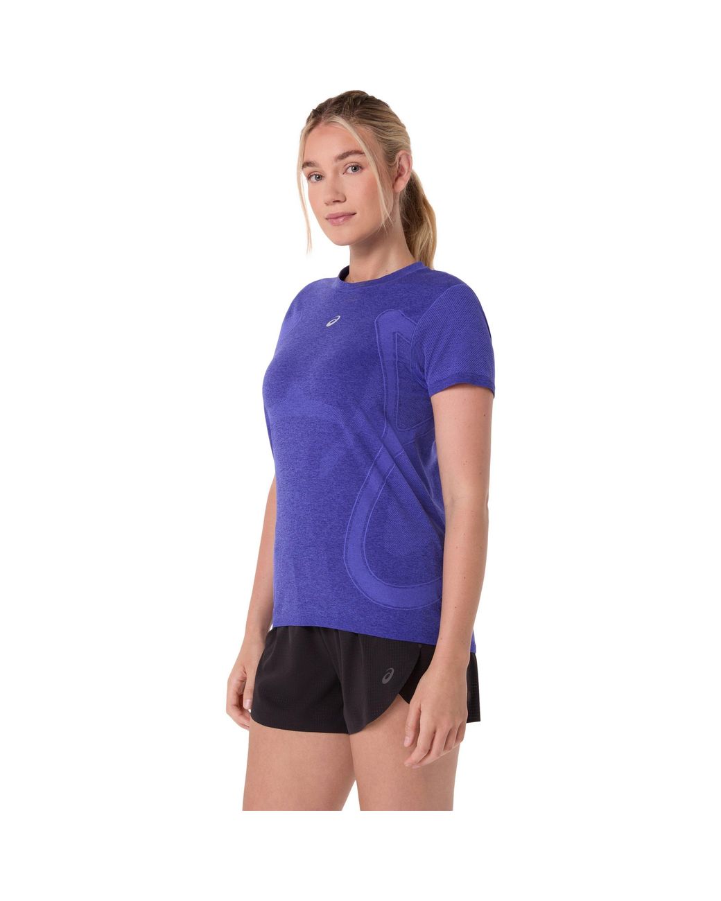 Asics Blue Road Seamless Short Sleeve Performance Running Top
