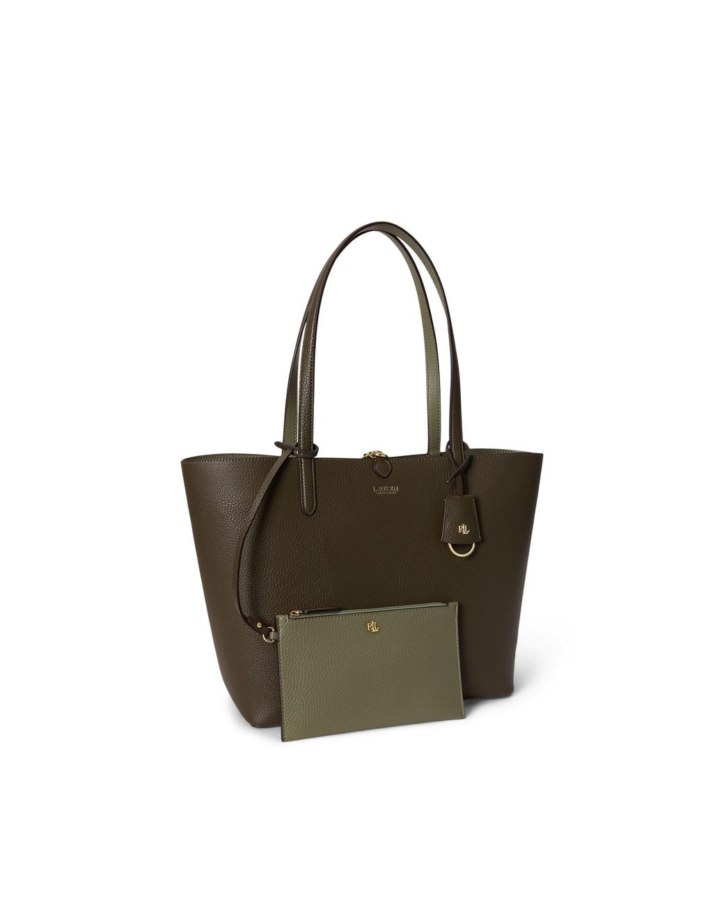 Ralph Lauren Brown Reversible Leather Tote Bag