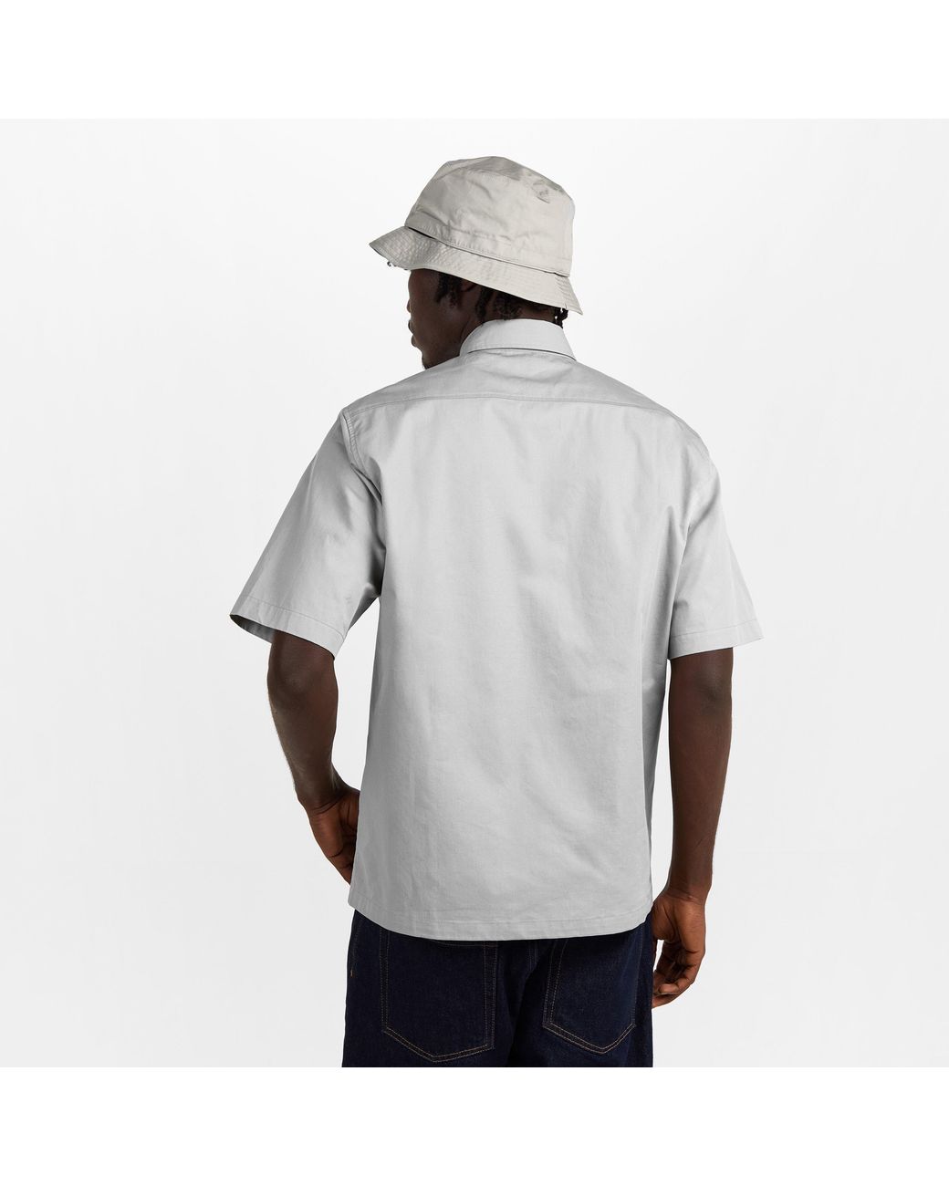 CP COMPANY METROPOLIS Gray Short Sleeve Plain Shirt for men