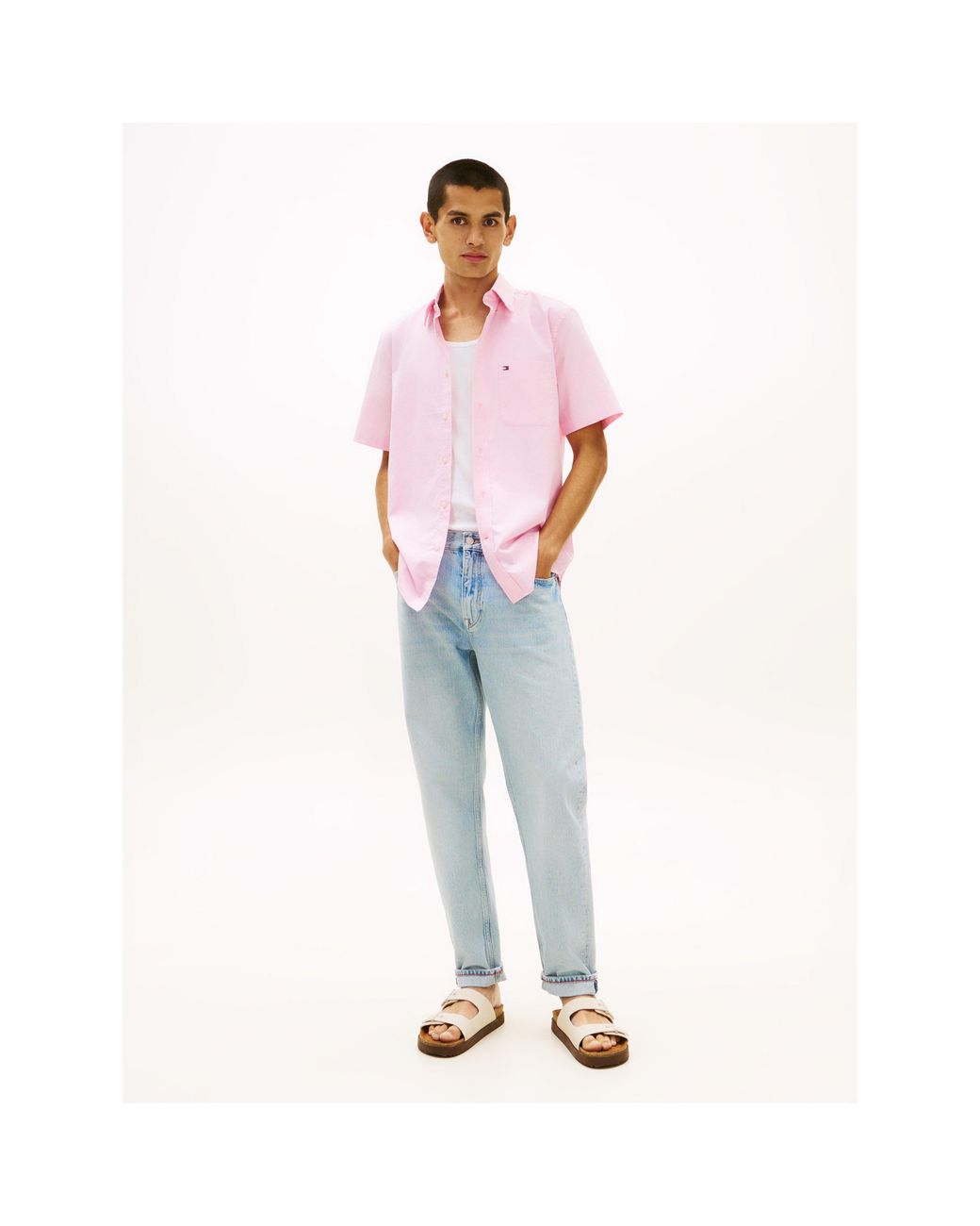 Tommy Hilfiger Pink Short Sleeve Plain Shirt for men