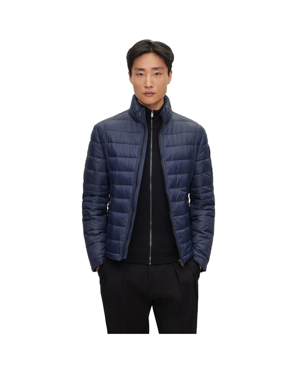 Boss Blue Dampan2 Tailored Structured Formal Coat for men